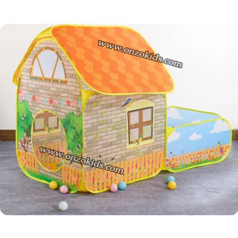Tente de jeu pliante avec cour et jardin pour enfants avec 60 Balles – Image 6