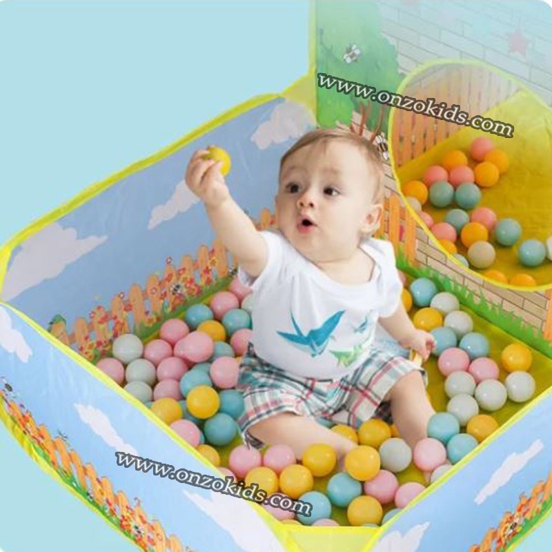 Tente de jeu pliante avec cour et jardin pour enfants avec 60 Balles – Image 4