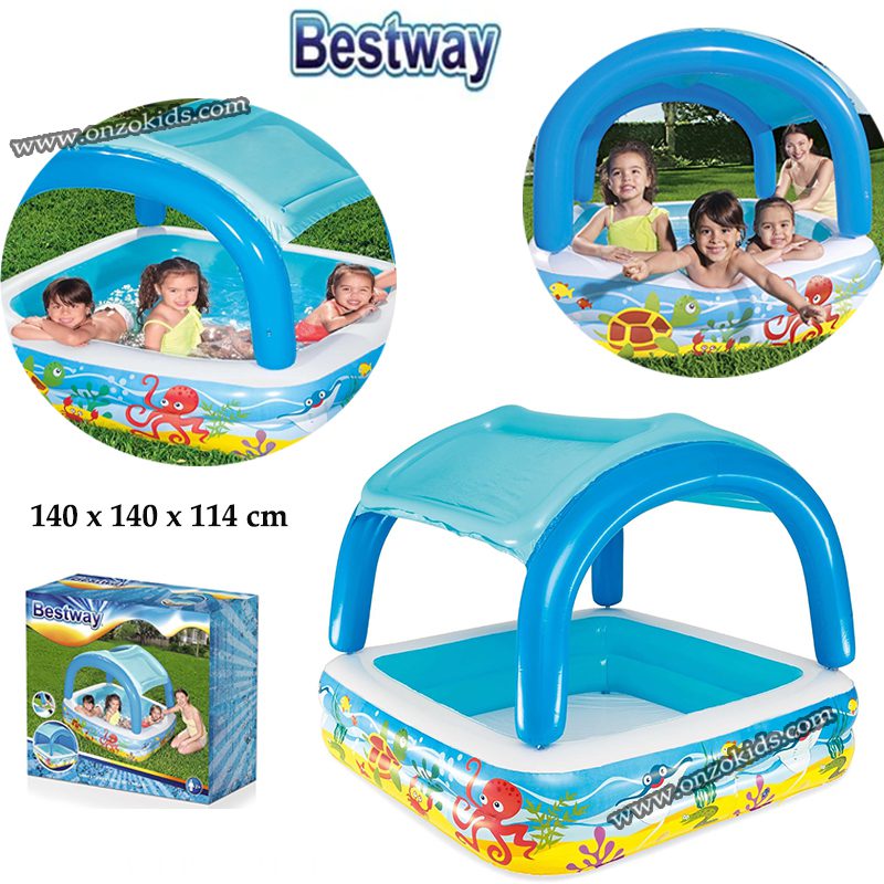 Piscine pour enfant avec auvent gonflable 140 x 140 x 114 cm - Bestway