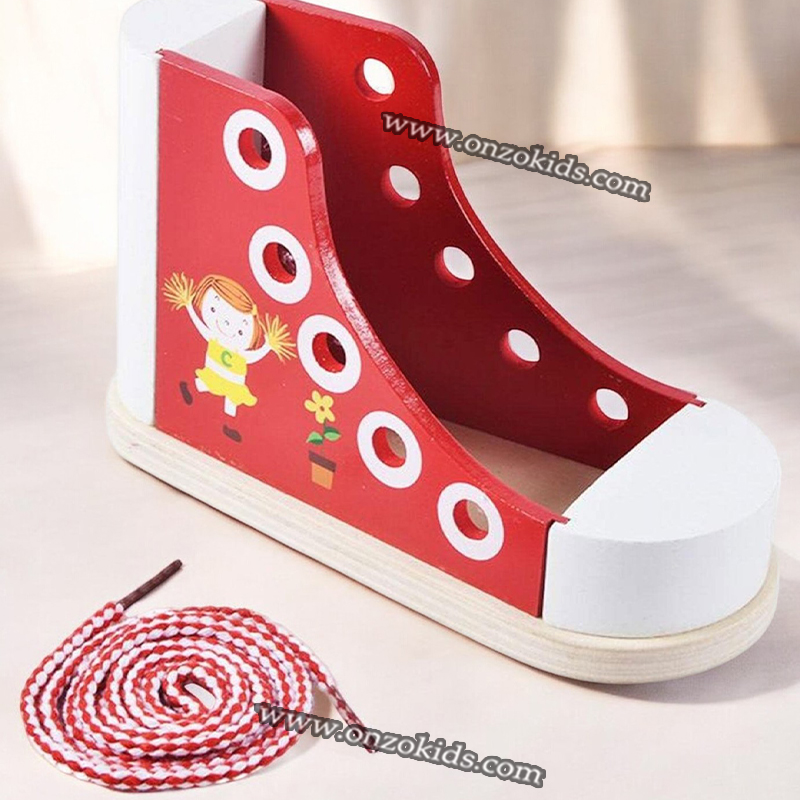 Chaussure à lacer en bois – Image 3