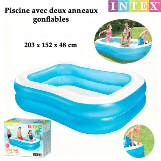 Piscine avec deux anneaux gonflables 203 x 152 x 48 cm - Intex
