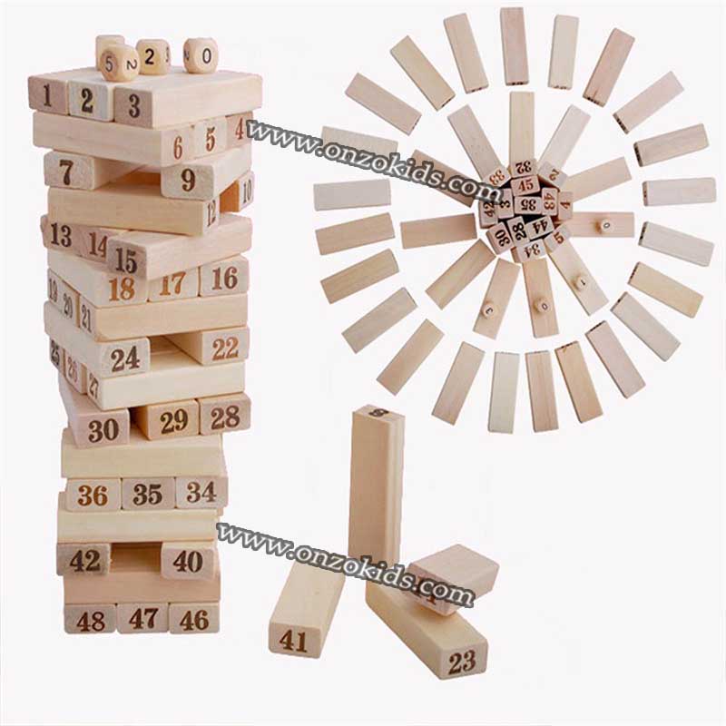 Jenga game | Jeu en bois à empiler - FOLDS HIGH