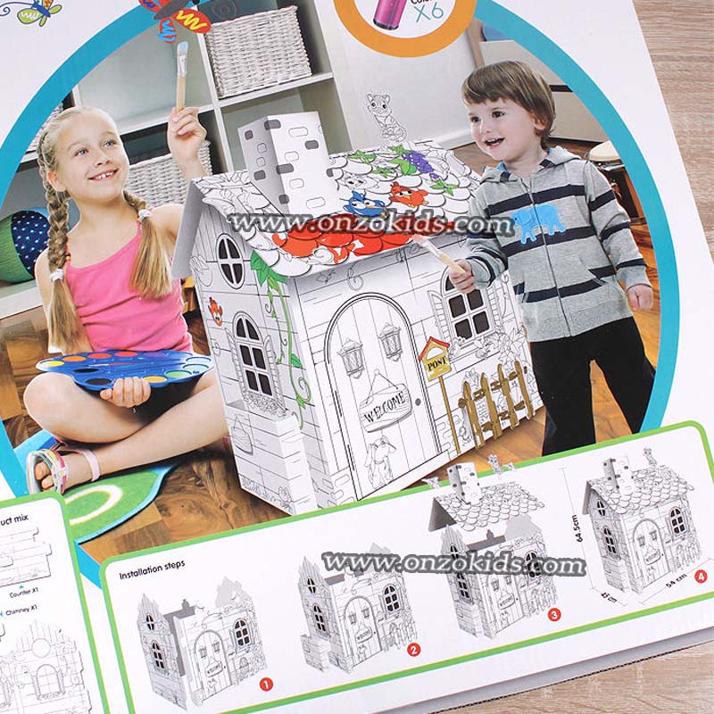 Modèle combiné "Maison-coloriage" + 6 feutres