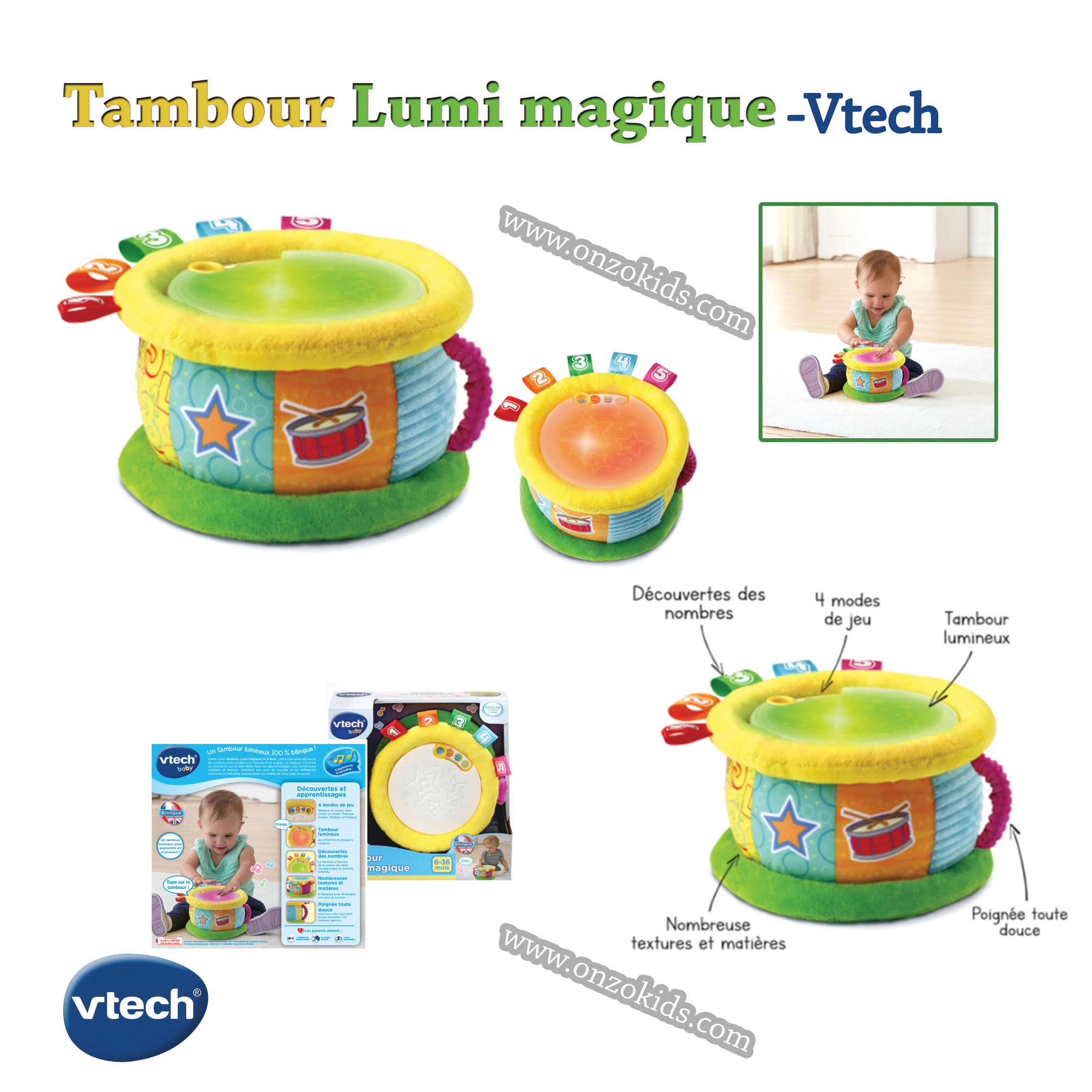 Tambour Lumi magique - Jouet musical - Vtech