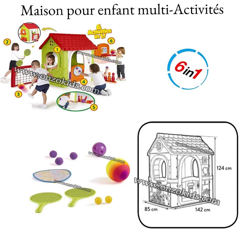 Maison pour enfant Multi-Activités 6 en 1 - FEBER