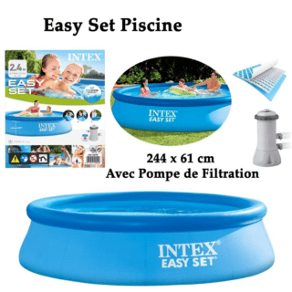 Easy Set Piscine 244 x 61 cm Avec Pompe de Filtration - Intex