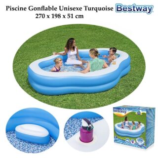 Piscine Gonflable Unisexe Turquoise 270 x 198 x 51 cm - Bestway