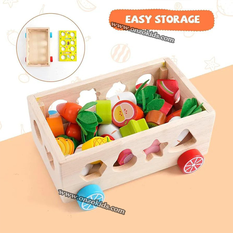 jouet de motricité en bois, récolte de carotte 3en1 pour enfant – Image 2