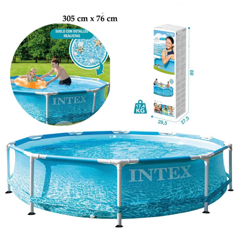 Piscine hors sol à cadre métallique Beachside 305 x 76 cm - INTEX