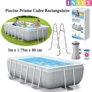 Piscine Prisme Cadre Rectangulaire 300cm X 175cm X 80cm | INTEX