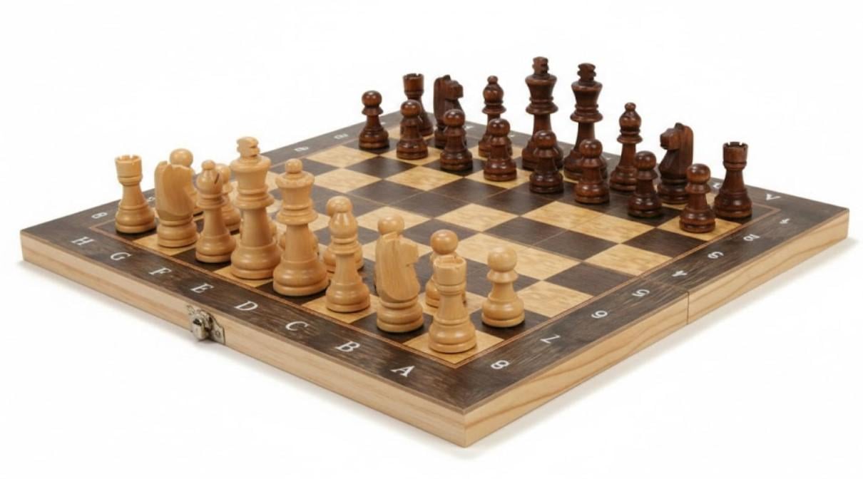 Jeu d’Échecs en Bois Pliable – Image 2