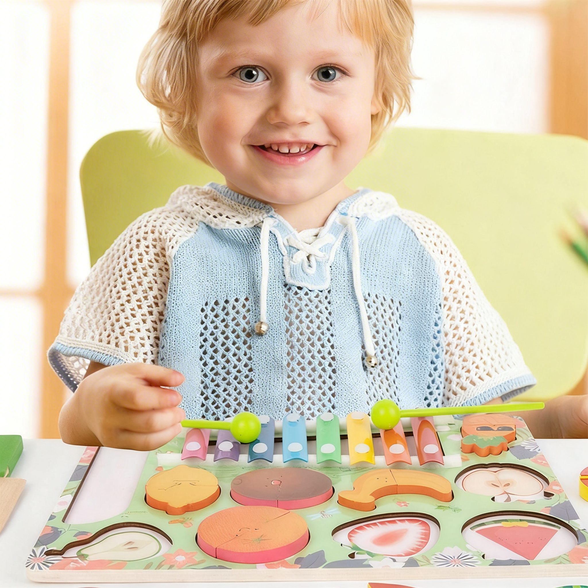 Planche à découper des fruits pour enfant avec piano – Image 2