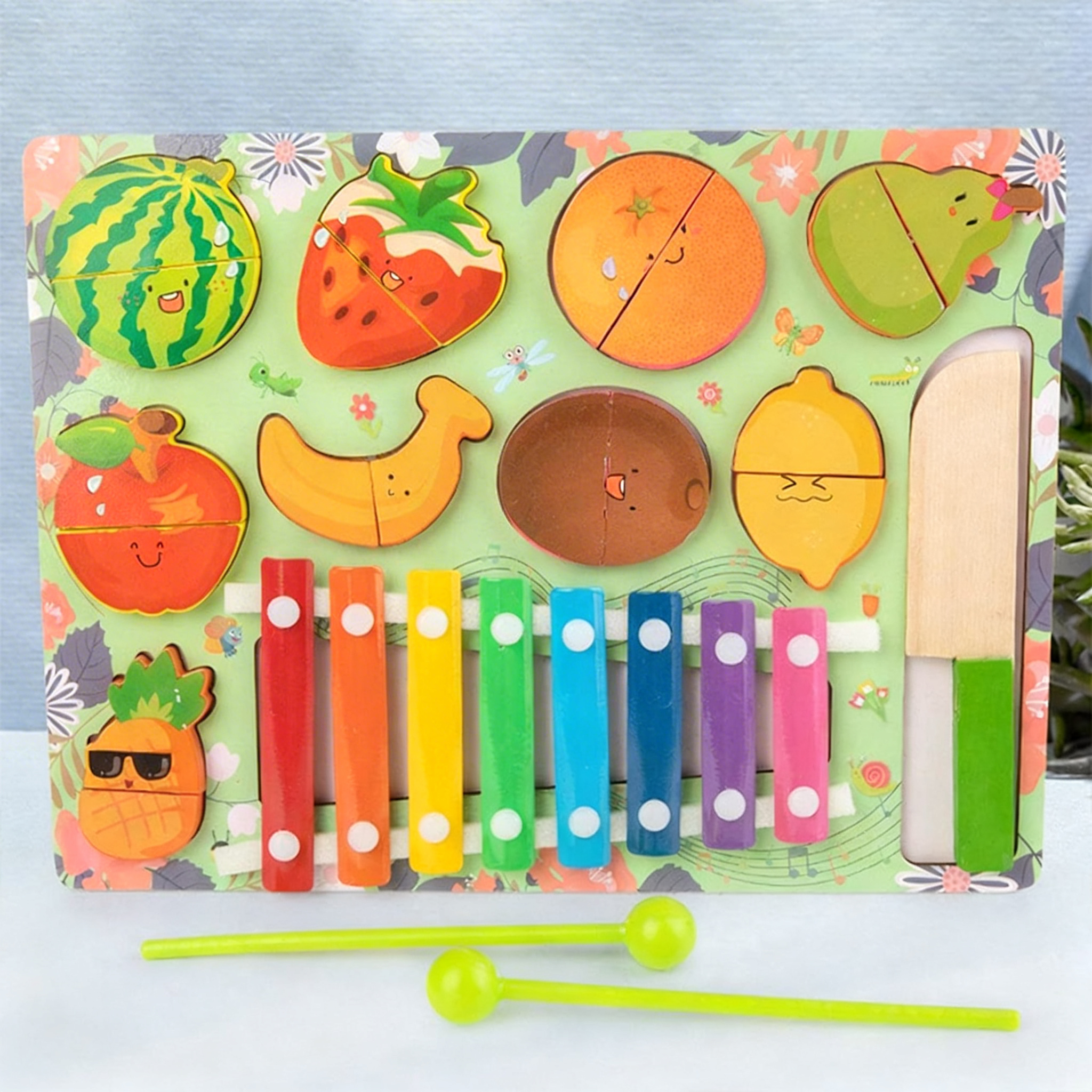 Planche à découper des fruits pour enfant avec piano – Image 3
