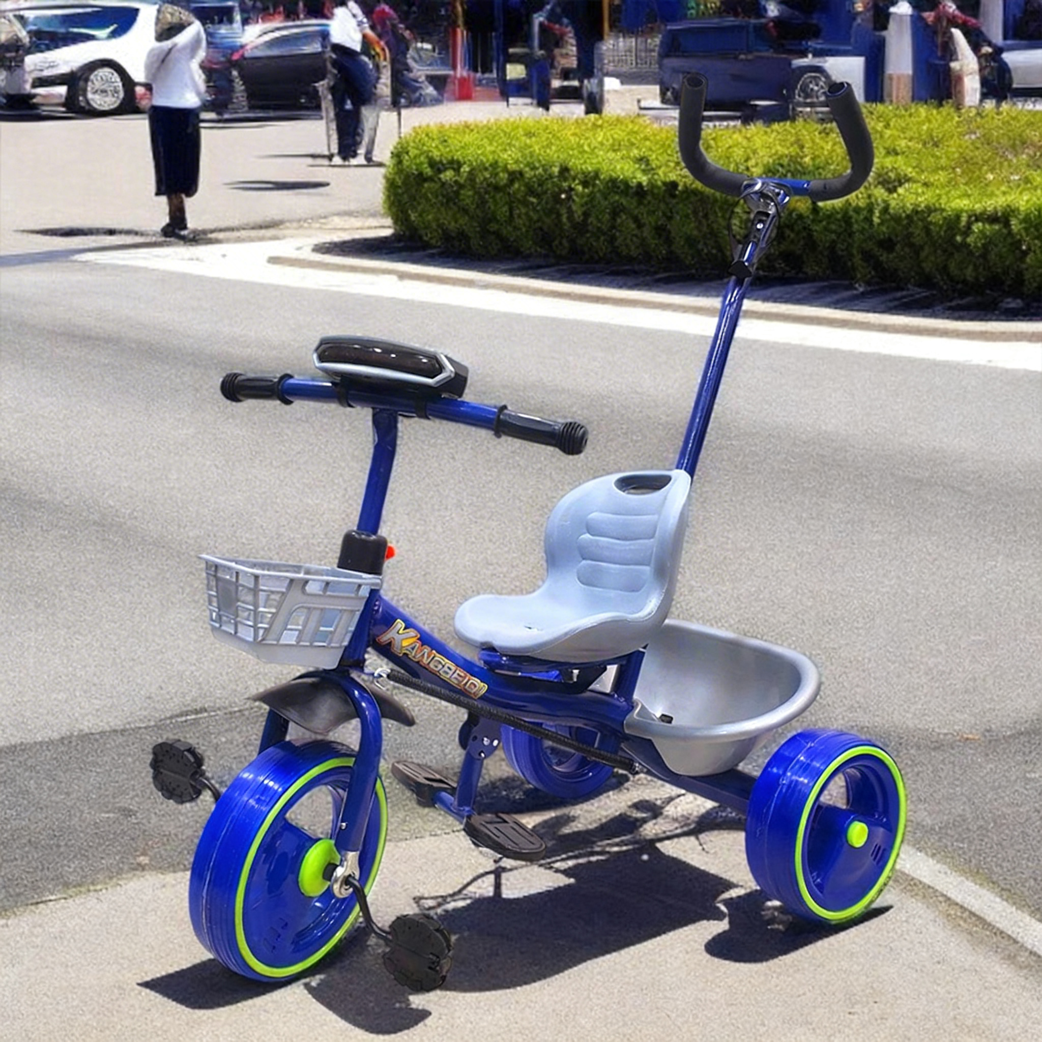 Vélo enfant tricycle multifonction avec poignée de poussée