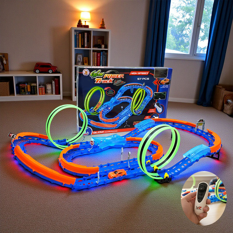 Piste de Course, Circuit de voiture Télécommandé 57 Pcs