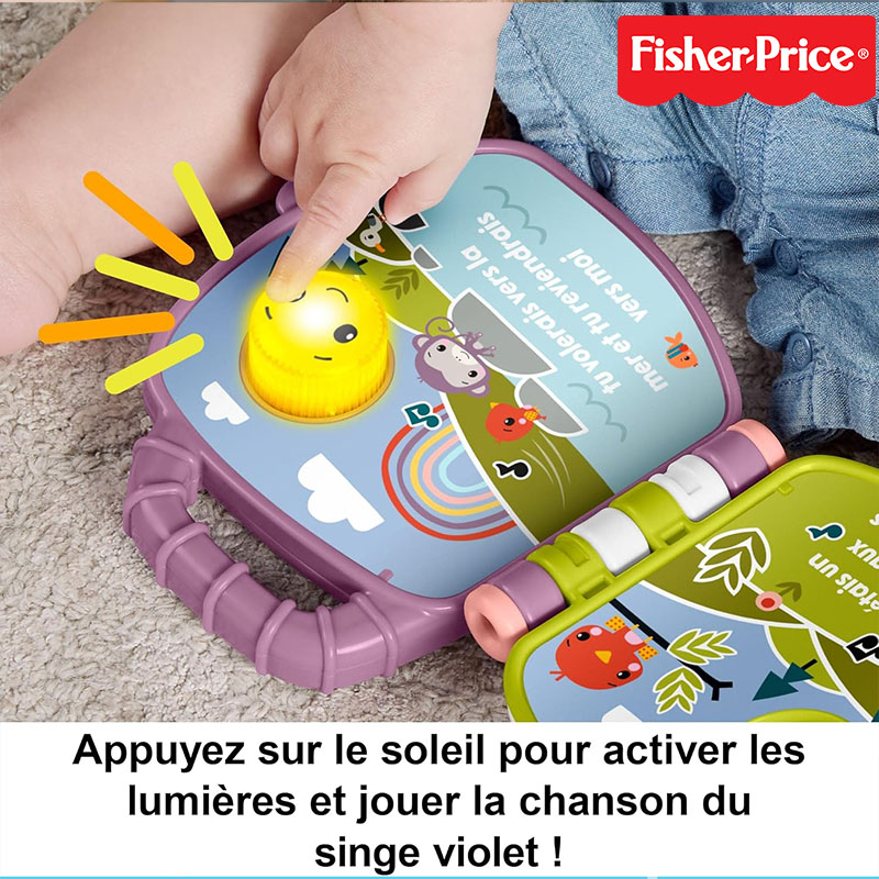 Livre interactif Comptines du Singe Violet avec effets sonores et lumineux-fisher price – Image 4