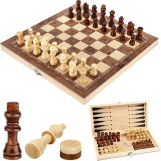 Jeu d’Échecs en Bois Pliable