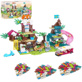 Cabane dans les arbres de la jungle avec animaux – Jeu de construction