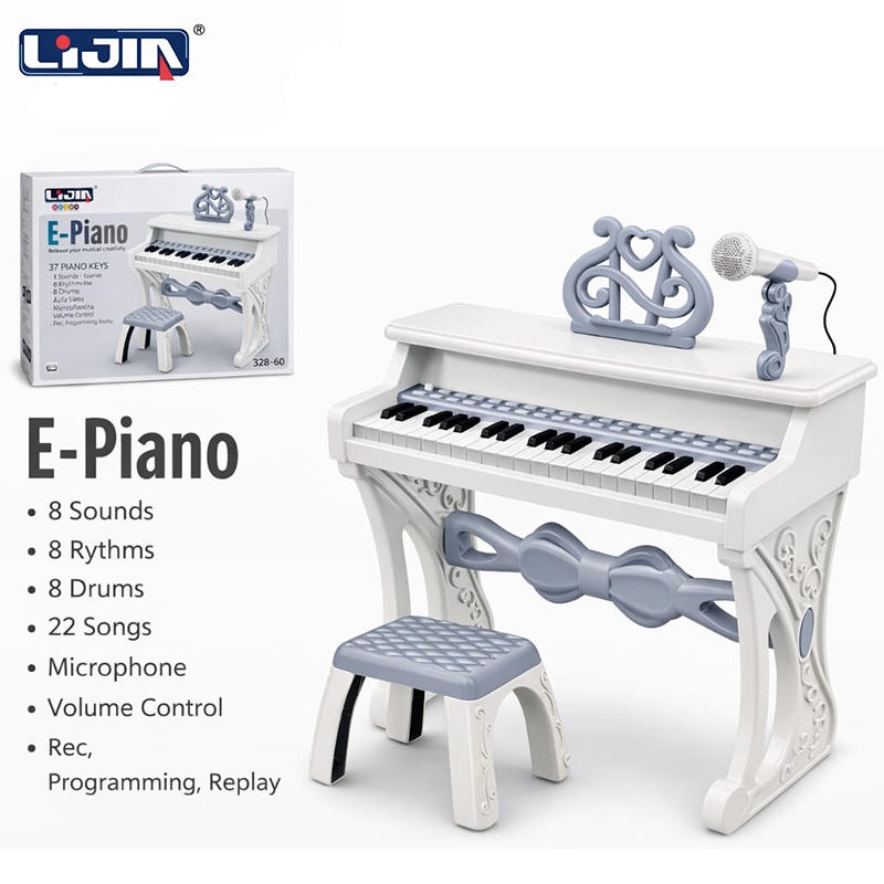E-Piano pour enfants avec microphone et chaise – Image 2