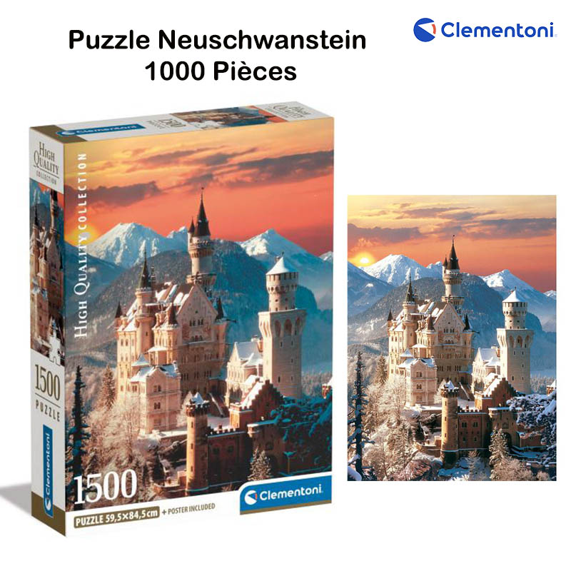 Puzzle Neuschwanstein 1000 Pièces -Clementoni