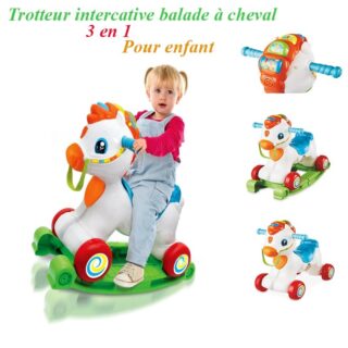 Trotteur interactive balade à cheval 3 en 1 pour enfant | Clementoni