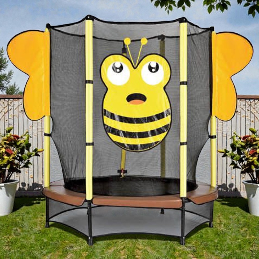 Trampoline Rond avec Filet de Protection pour Enfants 140 cm