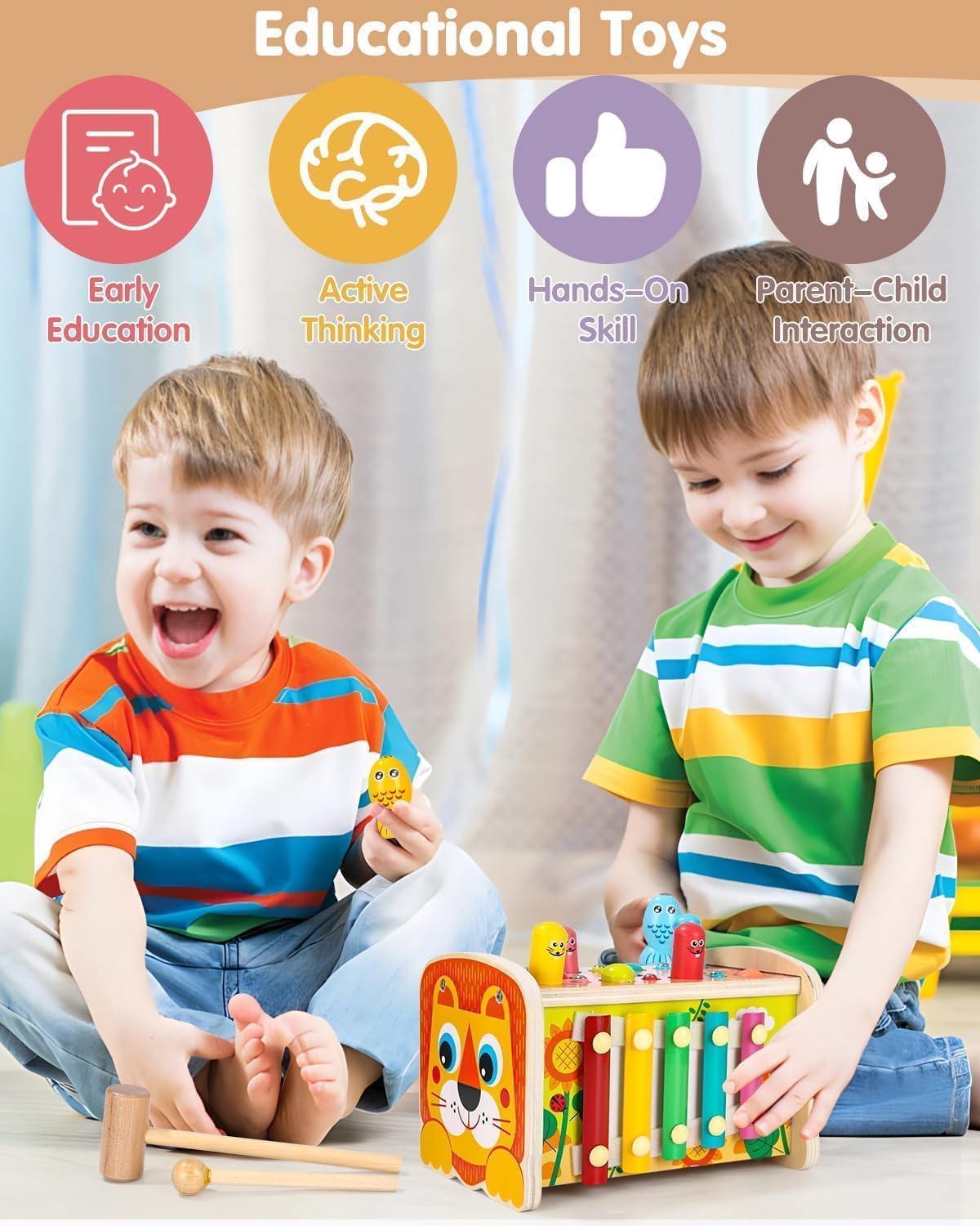 Camion en Bois Montessori 4en1 pour les enfants de 3 à 5 ans – Image 5