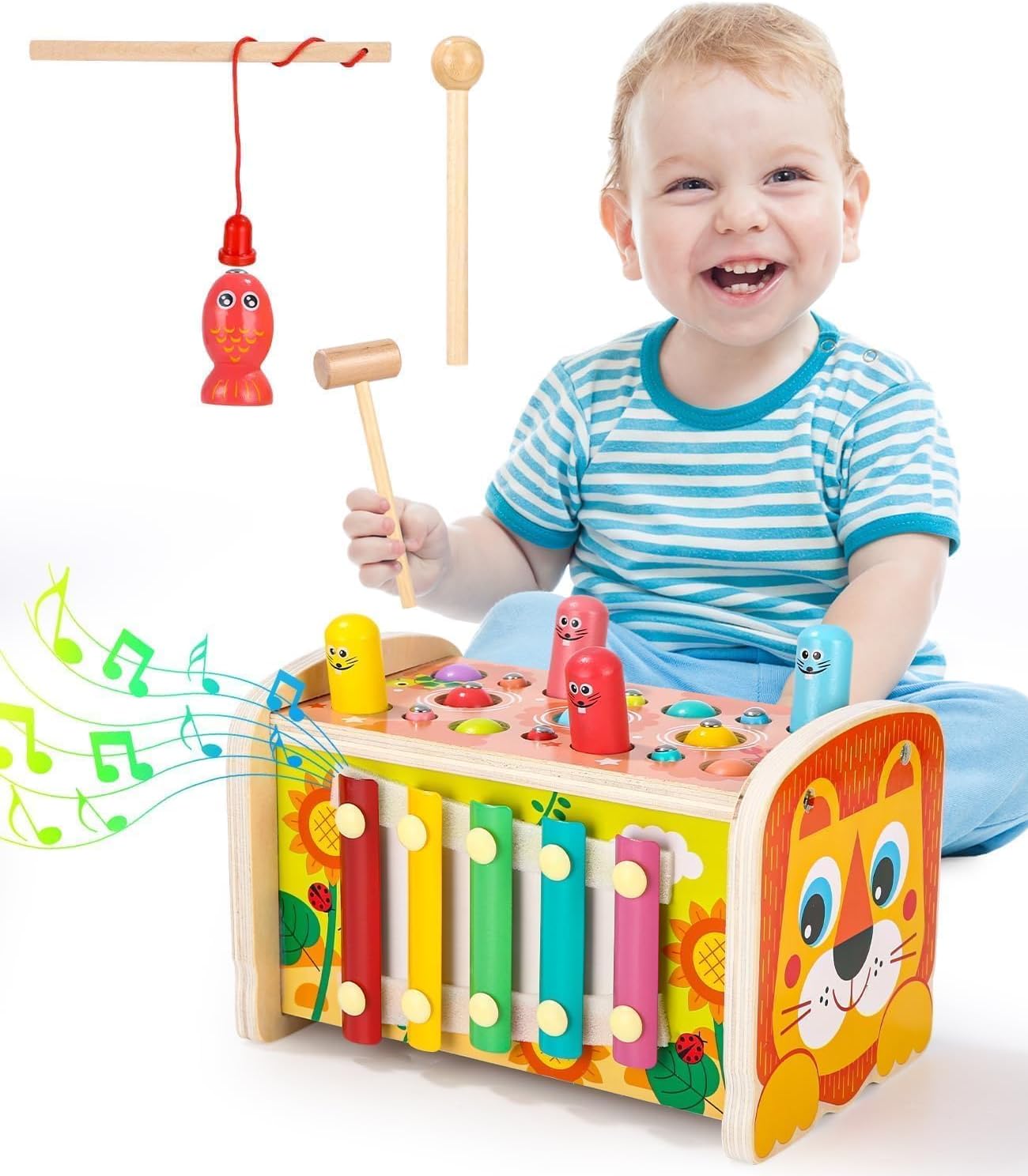 Camion en Bois Montessori 4en1 pour les enfants de 3 à 5 ans
