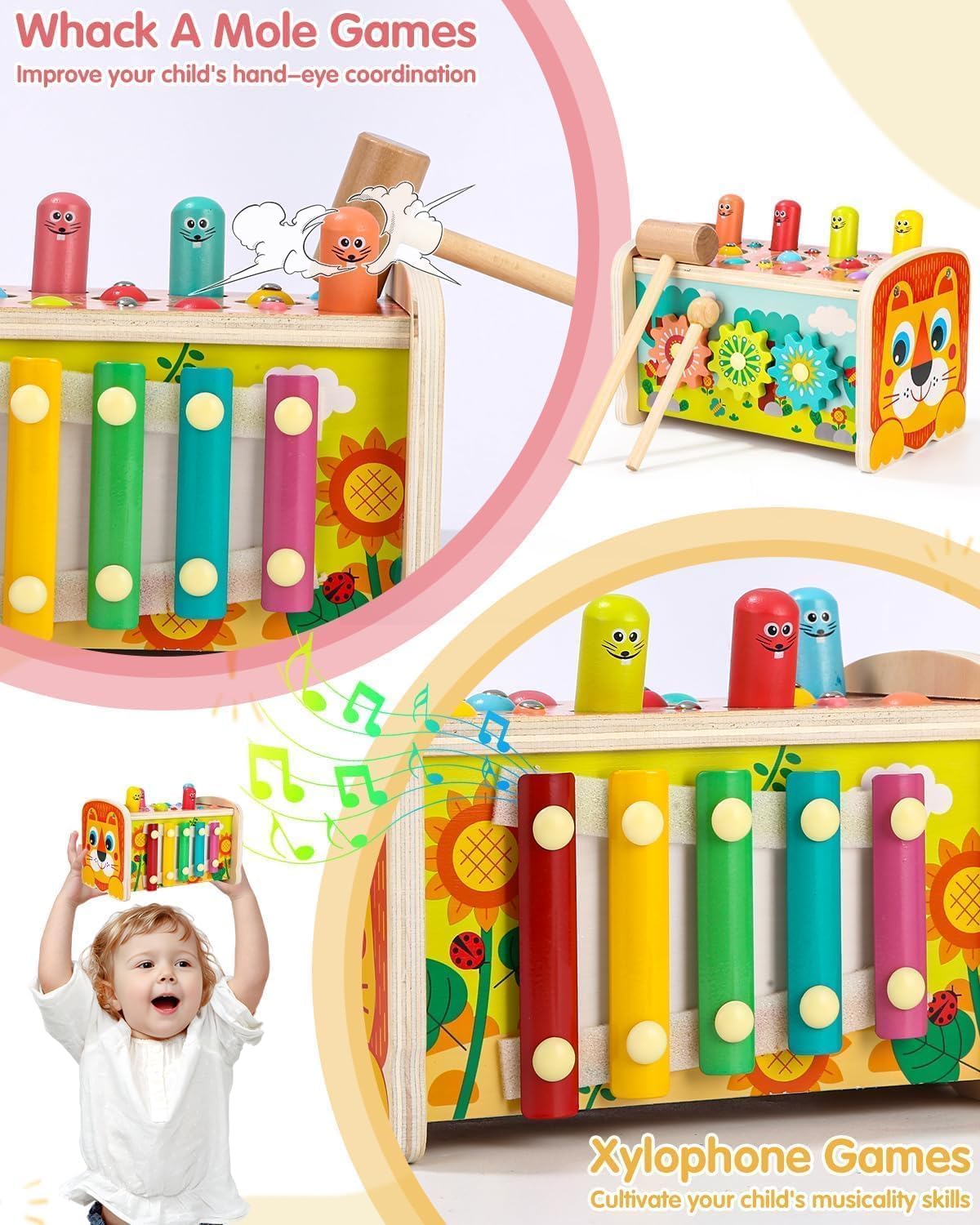 Camion en Bois Montessori 4en1 pour les enfants de 3 à 5 ans – Image 3
