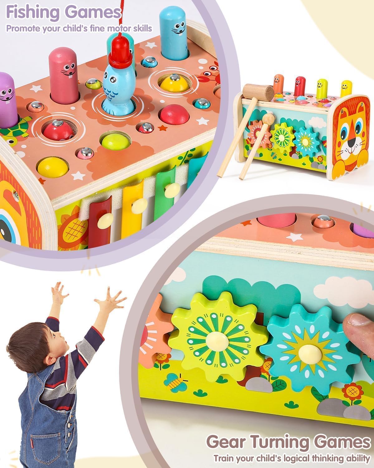 Camion en Bois Montessori 4en1 pour les enfants de 3 à 5 ans – Image 4