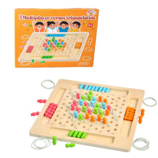 Échiquier triangulaire en bois pour enfants
