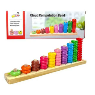 Jeu éducatif en bois – Abaque de calcul coloré pour enfants