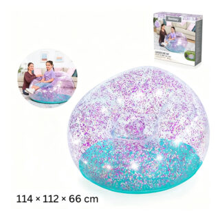 Un Siège Gonflable Transparent avec paillettes