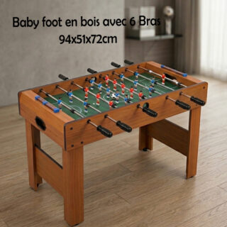 Baby foot en bois avec 6 bras 94x51x72cm