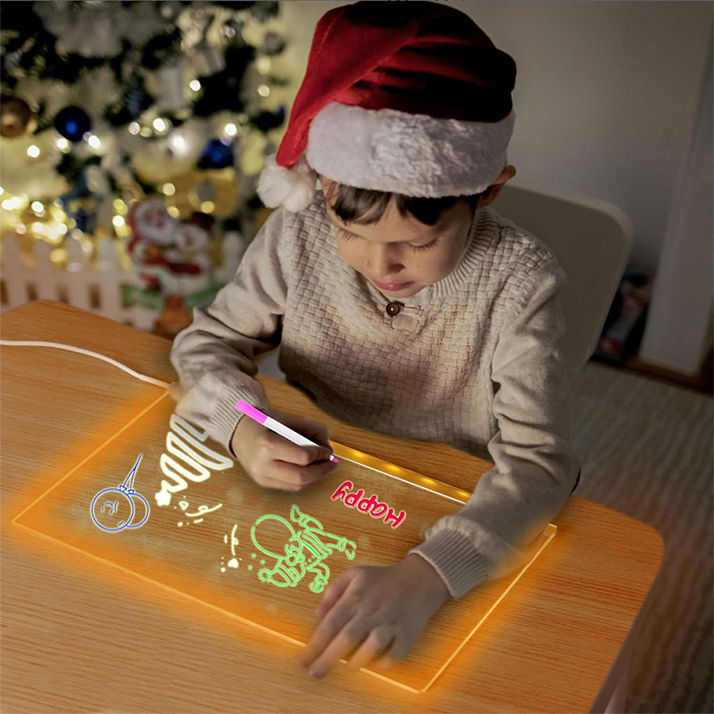 Tableau à Dessin LED coloré avec 4 stylos 30x20cm – Image 4