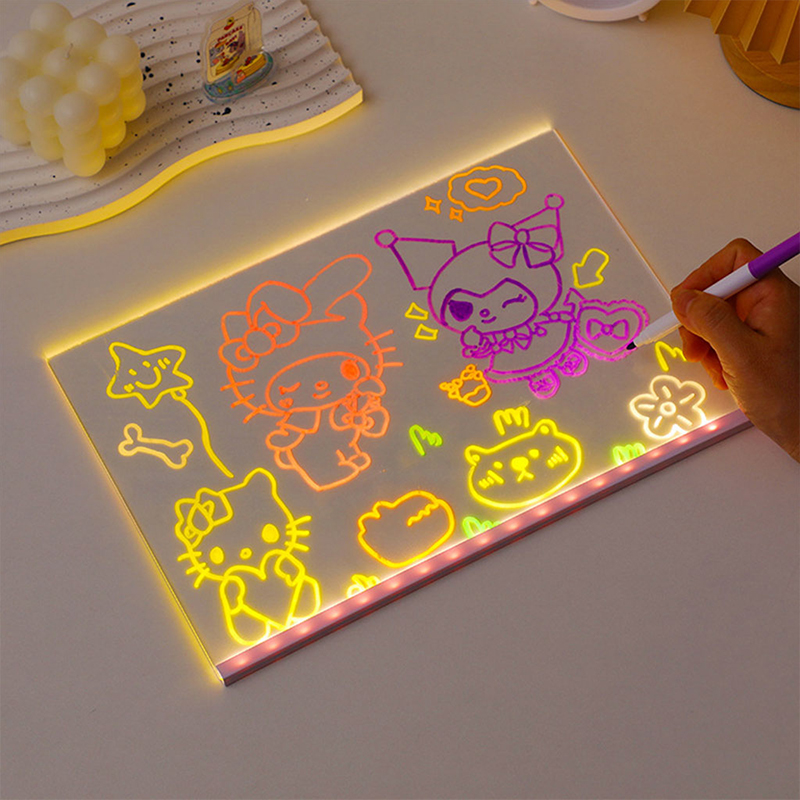 Tableau à Dessin LED coloré avec 4 stylos 30x20cm