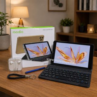 Tablette 7 pouces avec Bluetooth, Double SIM, clavier, écouteurs et stylet - Modio