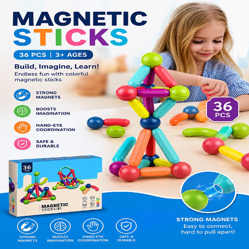 Blocs de Construction Magnétiques 36 pièces pour Enfants