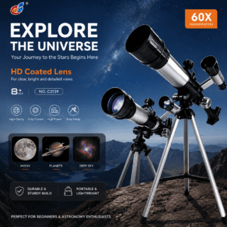 Télescope Astronomique avec Trépied, Boussole et Lentille Finder