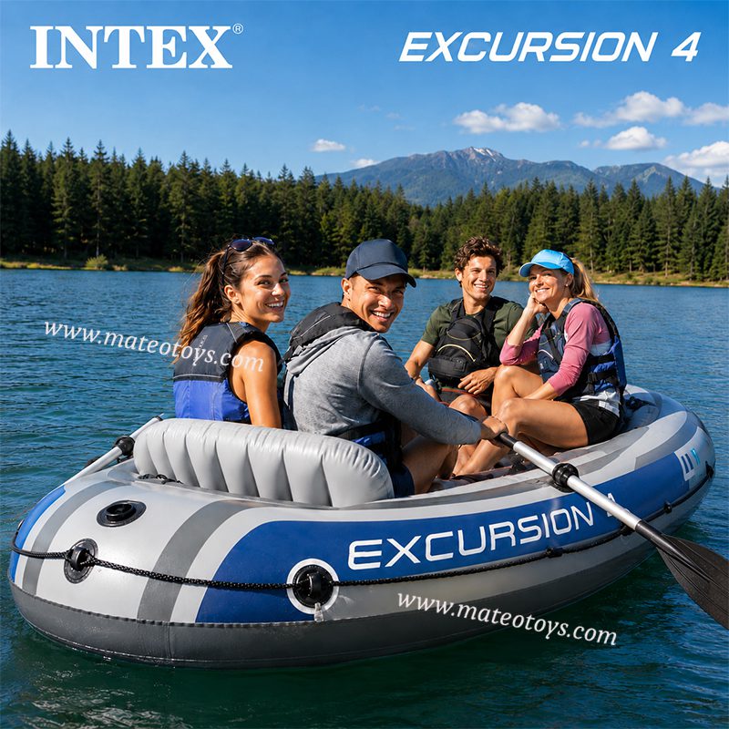 Bateau gonflable Excursion 4 Pour 4 Personnes Avec Rames Et Pompe Incluses – Intex