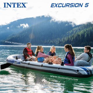 Bateau gonflable Excursion 5 Pour 5 Personnes Avec Rames Et Pompe Incluses – Intex