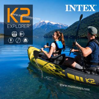 Kayak gonflable Explorer K2 Pour 2 Personnes Avec Rames Et Pompe Incluses – Intex