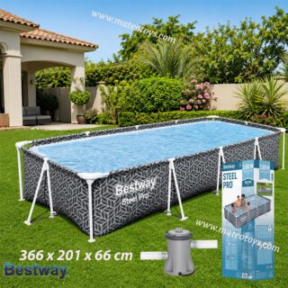 Piscine Hors Sol Steel Pro avec pompe 366 x 201 x 66 cm - Bestway