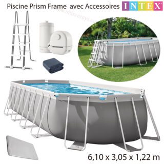Piscine Hors Sol Prism Frame 610 x 305 x 122 cm avec Accessoires - Intex