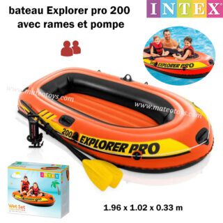 Bateau Explorer Pro 200 Avec Rames Et Pompe- Intex