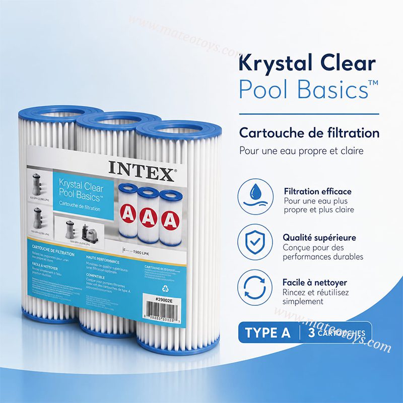 Lot De 3 Cartouches De Filtration Type A Pour Piscine - Intex