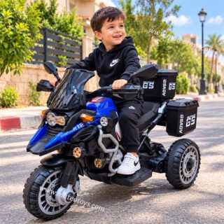 Moto électrique pour enfant avec trois coffres de rangement