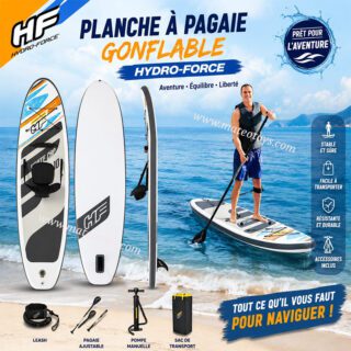 Stand up paddle board gonflable hydro-force white Cap Convertible set - Bestway