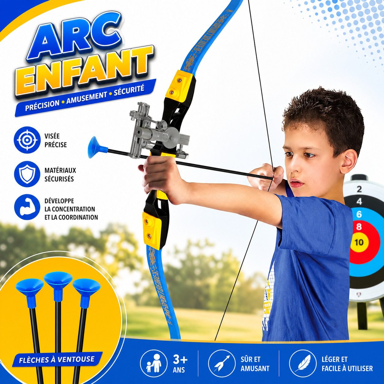 Jeu d'arc et flèches pour enfant