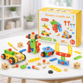Montessori Coffret d'outils en bois 39 pièces pour enfants